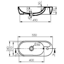 Lave mains céramique Pirogue Blanc Sarreguemines