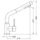 Mitigeur contemporain extractible 2 jets