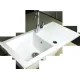 Evier céramique lingot xs1cuve+égouttoir blanc