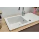 Evier céramique lingot xs 1cuve égouttoir blanc