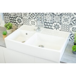 Timbre D'office 2 Bacs Country Blanc