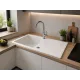 Evier céramique lingot xs 1cuve égouttoir blanc