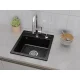 Évier Brenor Bella noir moucheté - en situation, accessoires non inclus