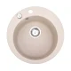 Évier rond Brenor Rado beige sable, vue de dessus