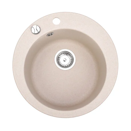 Évier rond Brenor Rado beige sable, vue de dessus