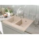 Évier Brenor Grande beige sable, de trois quarts