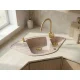 Évier Brenor Merkury beige sable, de trois quarts