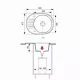 Plan coté de l’évier Brenor Came : 600 × 470 mm, bac rond de Ø 385 mm, profondeur 160 mm, bonde Ø 90 mm, meuble de 450 mm