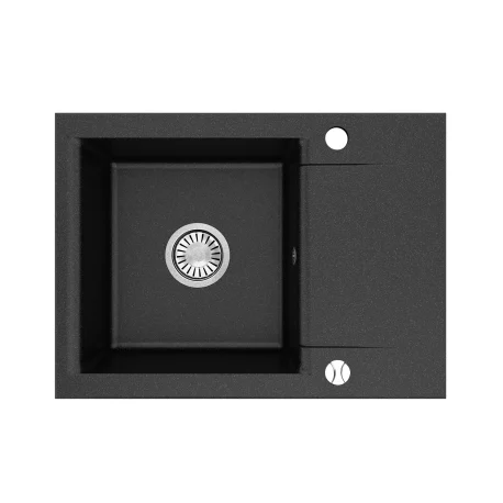 Évier Brenor Luna 59 noir moucheté, vue de dessus