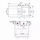 Plan coté de l’Estein 98 : 980 × 500 mm, grand bac 340 × 420 profond de 200 mm, demi-bac 135 × 295, meuble de 600 mm