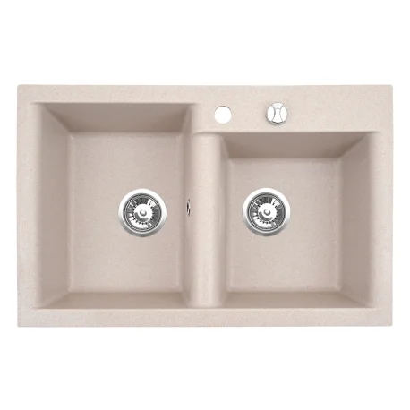 Évier Brenor Estein 2K beige sable, vue de dessus