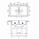 Plan coté de l’Elios 20 : 780 × 490 mm, deux bacs de 325 × 405 profonds de 170 mm, meuble de 800 mm