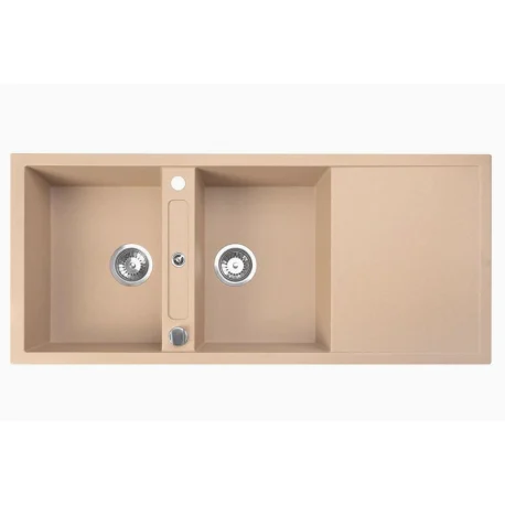 Évier Brenor Square beige sable, vue de dessus