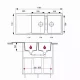 Plan coté du Square : 1160 × 510 mm, deux bacs de 330 × 450 profonds de 195 mm, égouttoir de 385 mm, meuble de 800 mm