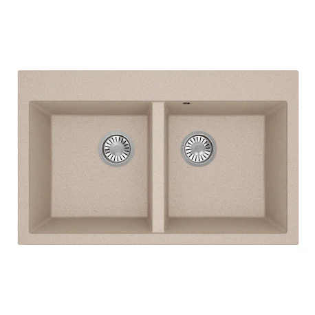 Évier Brenor Martel 2K beige sable, vue de dessus