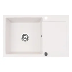 Évier granit 1 bac carré et égouttoir Brenor Alkor CC 78 cm