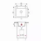 Plan coté de l’Argo : 485 × 440 mm, bac de 385 × 315 profond de 165 mm, 20 litres, meuble de 450 mm