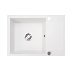 Évier granit 1 bac carré et égouttoir Brenor Cordeo 70 cm