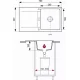 Plan coté du Runner : 760 × 440 mm, bac de 340 × 335 profond de 160 mm, meuble de 450 mm