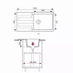 Plan coté du Neli 100 : 1000 × 500 mm, bac de 500 × 420 profond de 200 mm, 27 litres, meuble de 600 mm