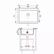 Plan coté du Martel 1K75 : 750 × 500 mm, bac de 680 × 385 profond de 220 mm, 52 litres, meuble de 800 mm