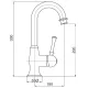 Plan coté du Denver 6481 : 330 mm hors tout, 220 mm sous le bec, saillie 180 mm