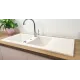 Evier céramique lingot blanc 2 cuves+égouttoir