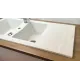 Evier céramique lingot blanc 2 cuves+égouttoir