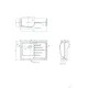 Plan coté du Grand Siècle 90 cm : 893 mm hors tout, cuve de 240 mm de profondeur, bonde de 90 mm