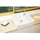 Evier Céramique Timbre D'office 1 Bac Vintage Blanc