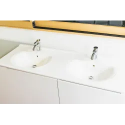 Plan double vasque en c&eacute;ramique Sarreguemines