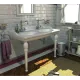 Lavabo Double Vasque céramique Louxor Blanc