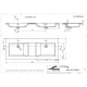 Plan double vasque à encastrer en ceramique 140 cm