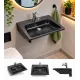 Lavabo suspendu en céramique style Mito 60 Noir