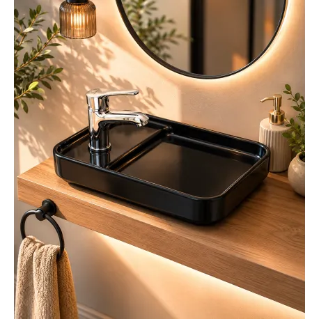 Lave mains Céramique Pastille Noir Sarreguemines