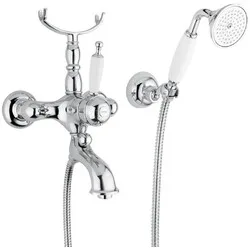 Mitigeur thermostatique de baignoire mural Oxford avec douchette