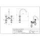 Plan coté Bugnatese 00991 : entraxe 150 mm, portée 185 mm, hauteur sous bec 252 mm