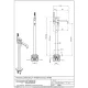 Plan coté Bugnatese 09160 : hauteur 850 mm, portée du bec 258 mm, réservation Ø 89 mm