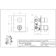 Plan coté Bugnatese 09153 : plaque 120 x 165 mm, encastrement réglable 63 à 88 mm