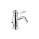 Mitigeur de lavabo Oxford chromé à poignée claire, monotrou avec vidage automatique