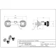 Plan coté Bugnatese 08447 : entraxe 150 mm réglable, sortie G 3/4, largeur 220 mm