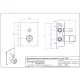 Plan coté Bugnatese 09178 : plaque 120 x 165 mm, encastrement réglable 51 à 76 mm