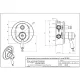 Plan coté Bugnatese 06378 : rosace Ø 156 mm, encastrement réglable 51 à 76 mm