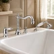 Robinetterie bain douche 4 trous chromée de style rétro sur gorge de baignoire