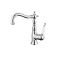 Mitigeur de lavabo Oxford 6313 chromé, corps galbé et poignée blanche latérale