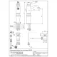 Plan coté du mitigeur haut Oxford 6327 : hauteur 271 mm et épaisseur de plan 65 mm