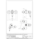 Plan coté du mitigeur thermostatique Oxford 6337 : entraxe, saillie et rosaces