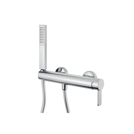 Mitigeur de douche mural Morse 1035 chromé, corps cylindrique et kit douchette sur barre