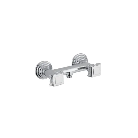 Mélangeur de douche mural Olympia 8446 chromé, deux têtes carrées et sortie basse