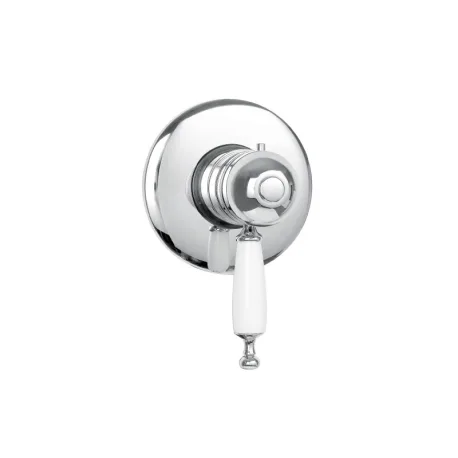 Mitigeur de douche encastré thermostatique Oxford 6377, rosace ronde et levier blanc